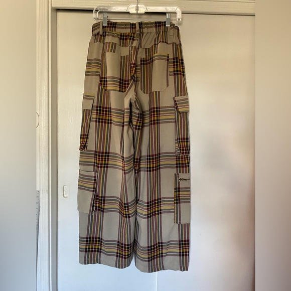 Urban Outfitters Plaid Wide Leg Baggy Cargo Pants - Picture 2 of 3